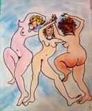 3 nudes by Jane Burt, Painting