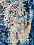 Mermaid.2. by Jane Burt, Painting, Acrylic on canvas
