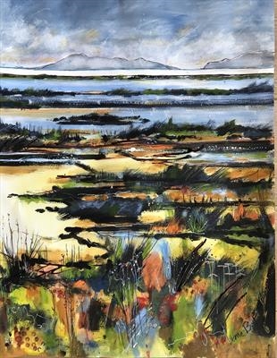 Les Salins by Jane Burt, Painting, Mixed Media on paper