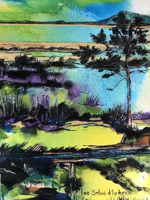 Route du Sel by Jane Burt, Painting, Mixed Media on paper